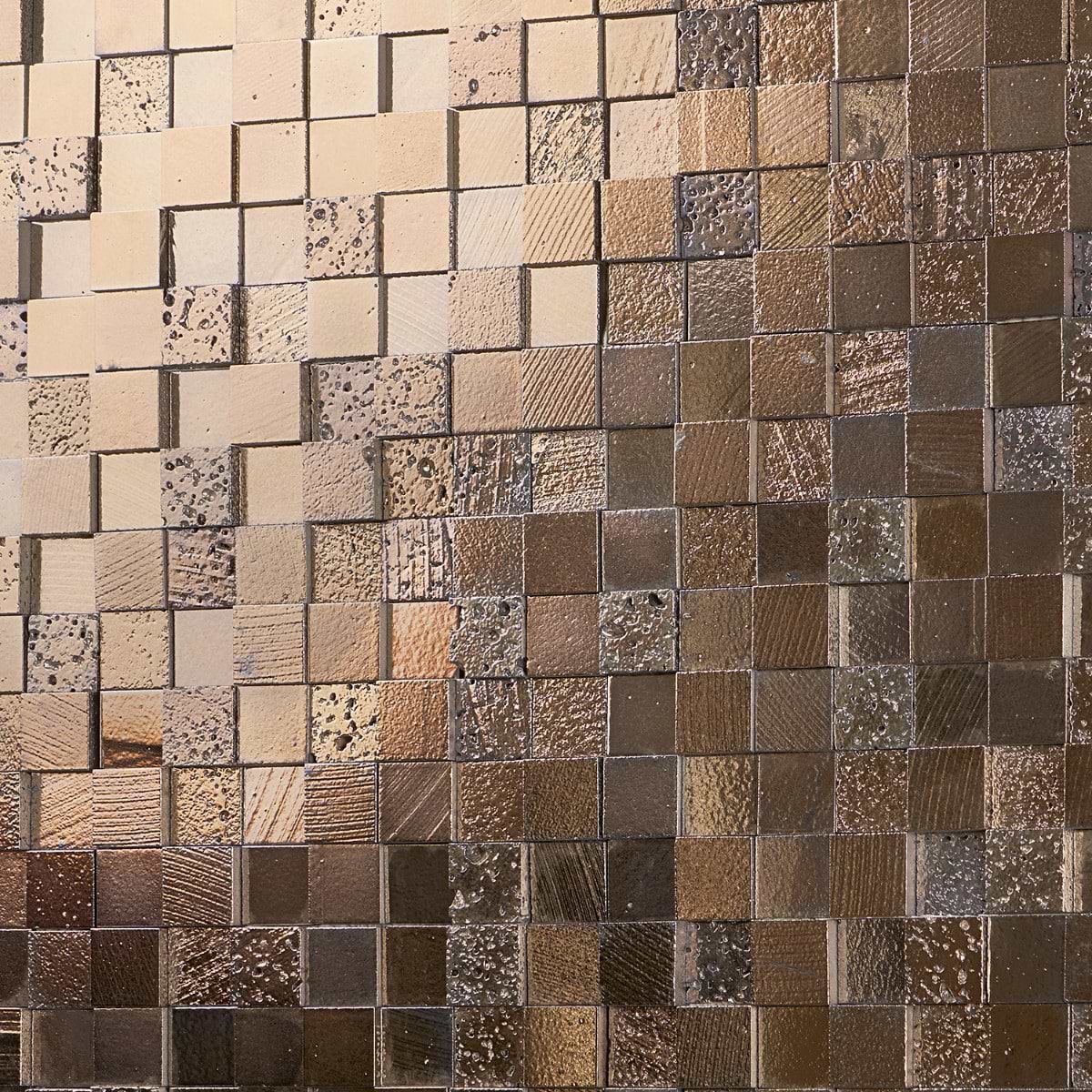Blocks 3D Metallic Bronze Polished