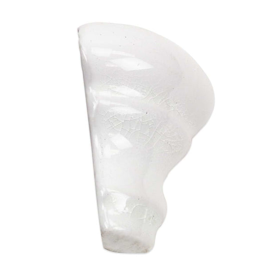 Baroque Glass Crackled Outside Blanco Corner for Trim Polished FXBRQCRCRNBLN1X2