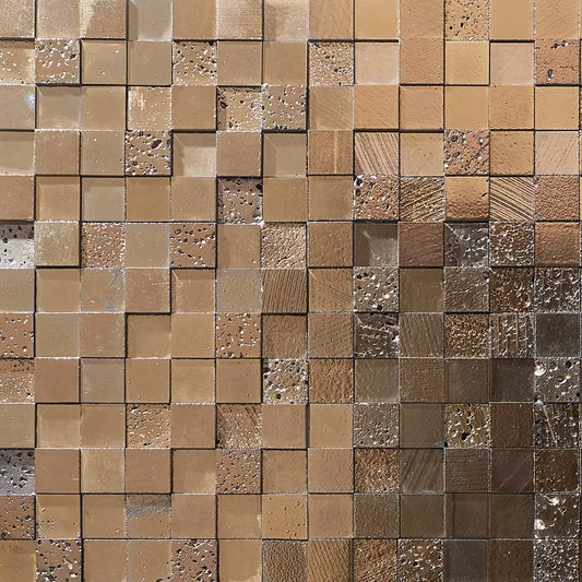 Blocks 3D Metallic Bronze Polished