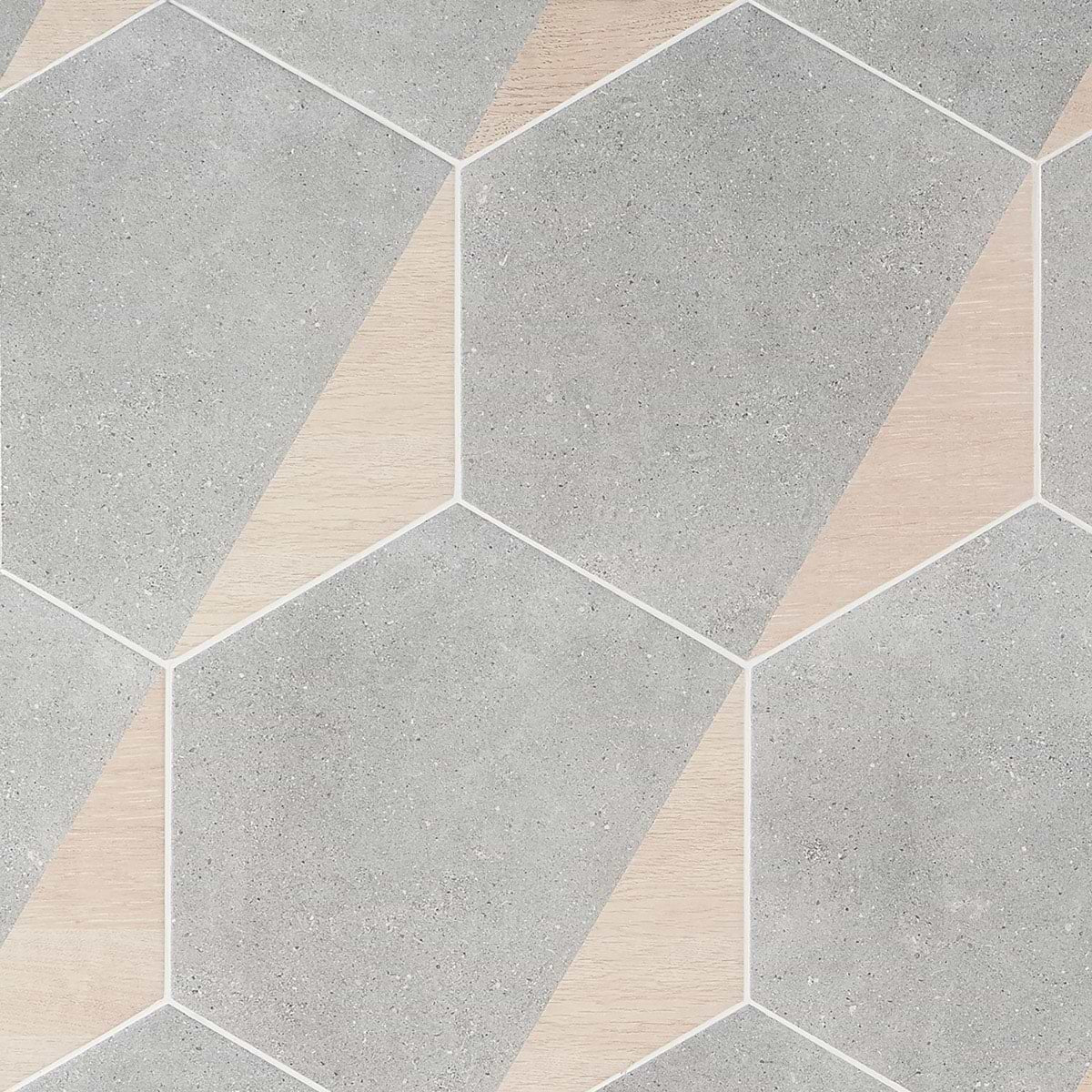 Piaka Wood Gray 12.5" Hex Matte