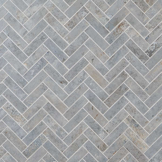 Ocean Blue Herringbone Matte