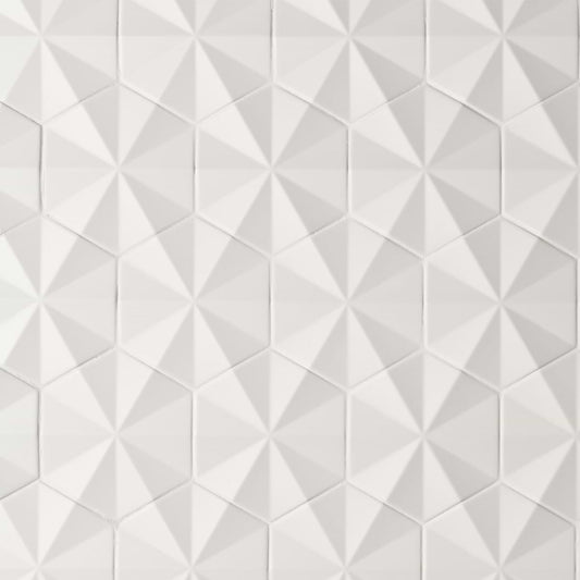 Ogassian 3D White 6" Hex Matte
