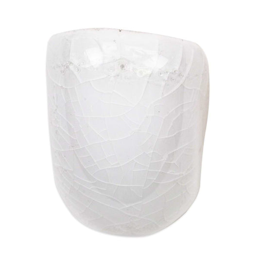 Baroque Glass Crackled Outside Blanco Corner for Trim Polished FXBRQPENCRNBLN1X1