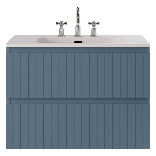 Adeline Denim 30" Single Vanity with Integrated Solid Surface Top