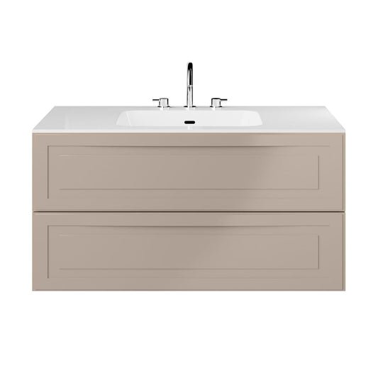 Alma Taupe 42" Single Vanity with Integrated White Solid Surface Top (discontinued)