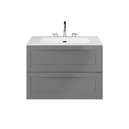 Alma Gray 30" Single Vanity with Integrated White Solid Surface Top (discontinued)
