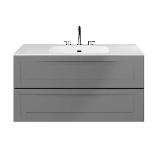 Alma Gray 42" Single Vanity with Integrated White Solid Surface Top (discontinued)