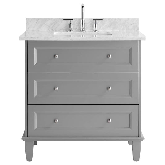 Nora Gray 36" Single Vanity with Carrara Marble Top