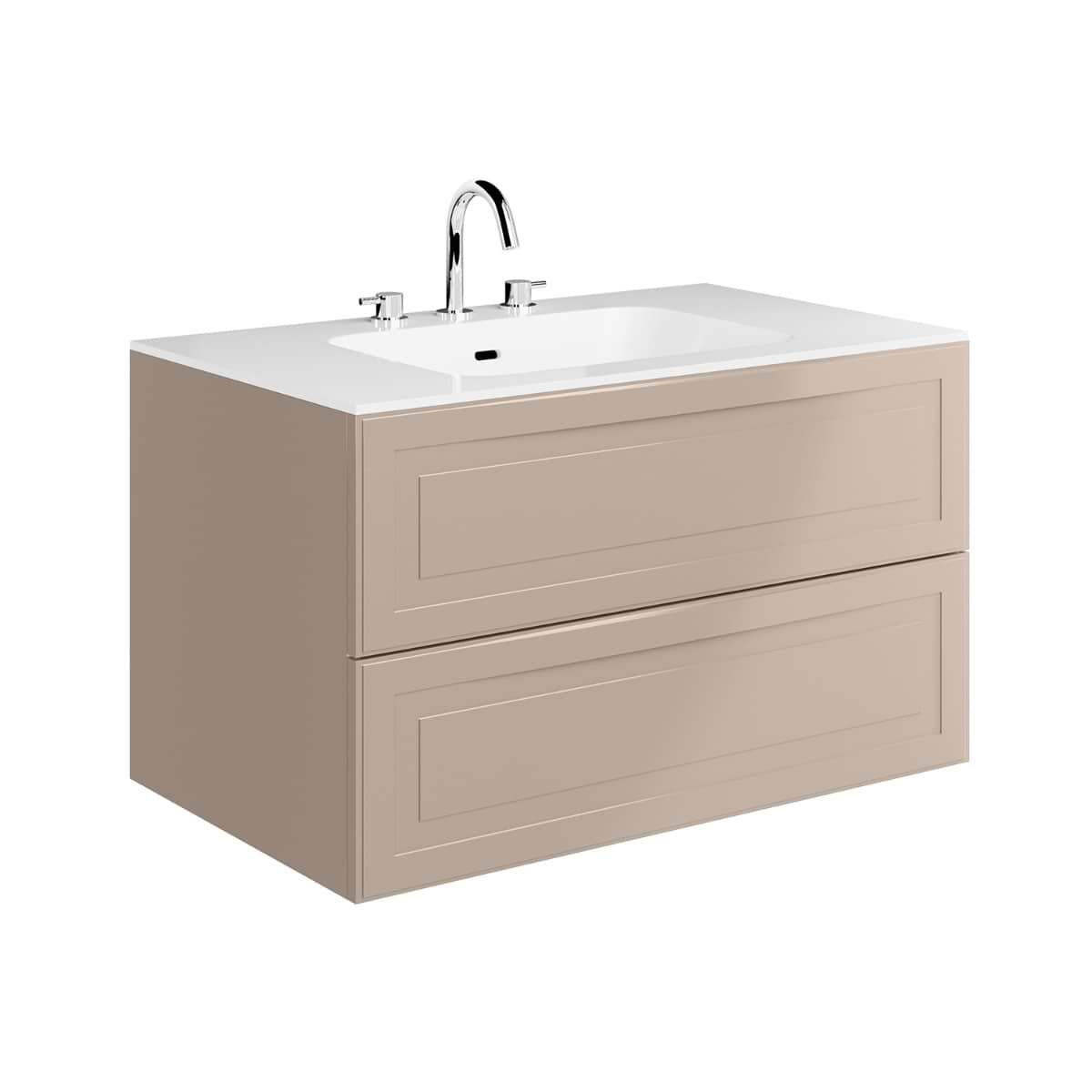 Alma Taupe 36" Single Vanity with Integrated White Solid Surface Top (discontinued)