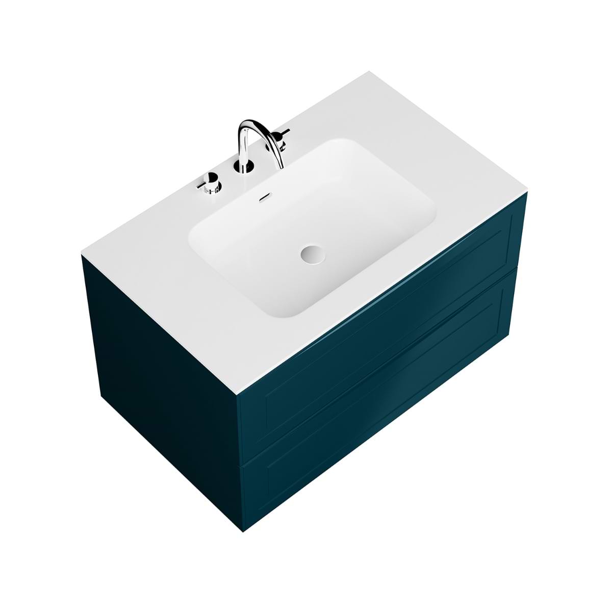 Alma Turquoise 36" Single Vanity with Integrated White Solid Surface Top (discontinued)