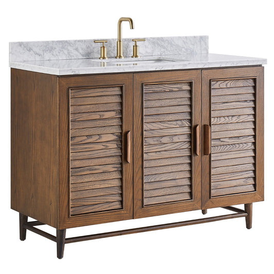 Lowell Dark Walnut 48" Single Vanity with Carrara Marble Top (discontinued)