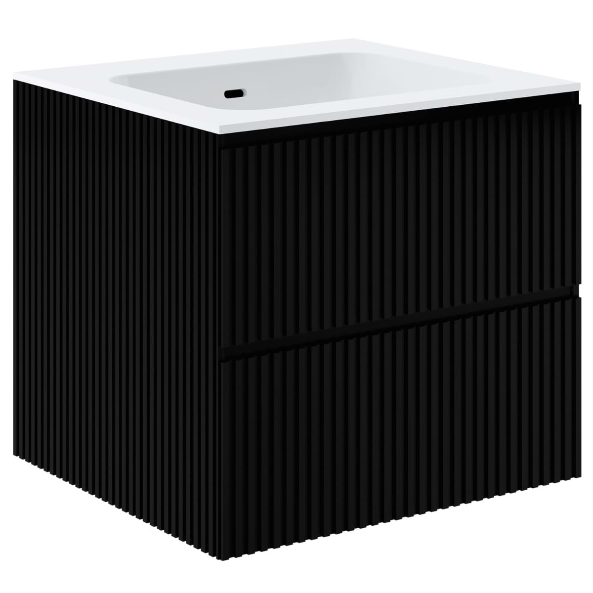 Linear Black 24" Single Vanity with Integrated White Solid Surface Top (discontinued)