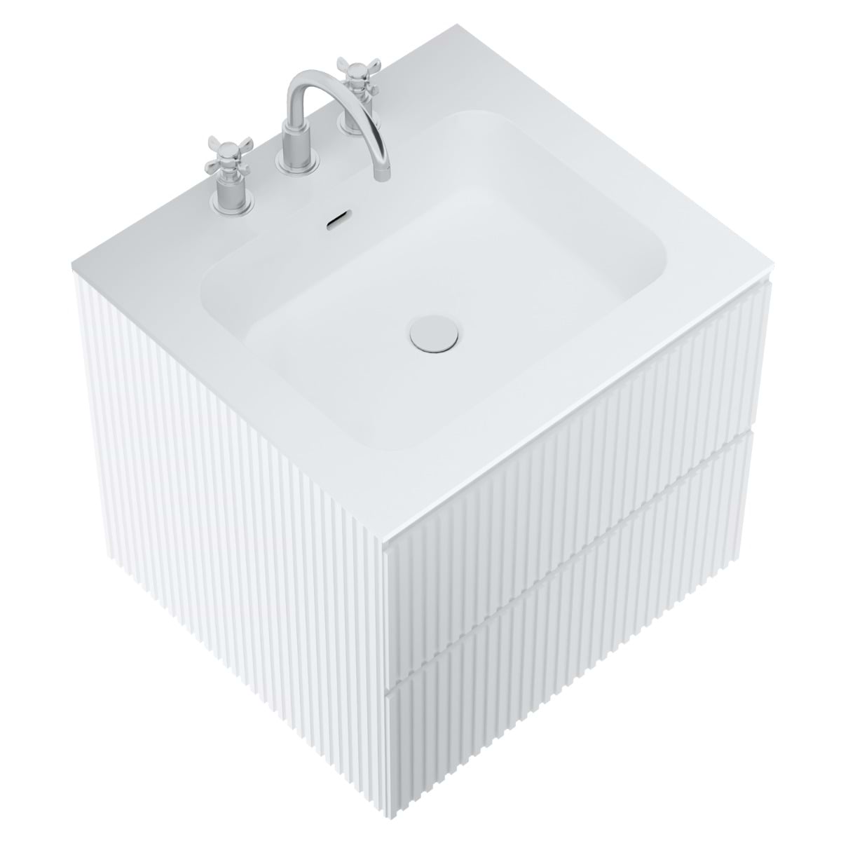 Linear White 24" Single Vanity with Integrated White Solid Surface Top (discontinued)