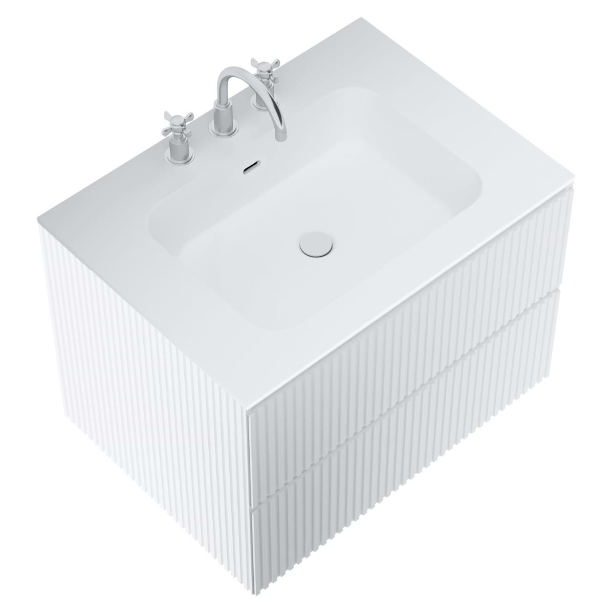 Linear White 30" Single Vanity with Integrated White Solid Surface Top (discontinued)