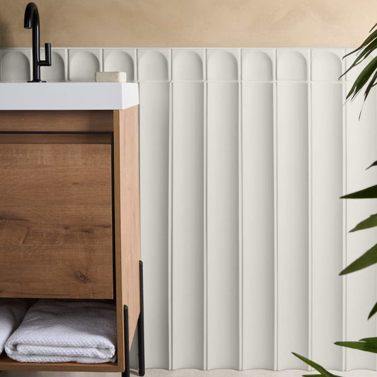 White Fluted Column 4X36 Matte