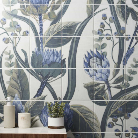 Protea Leaves Mural 8X8 Matte