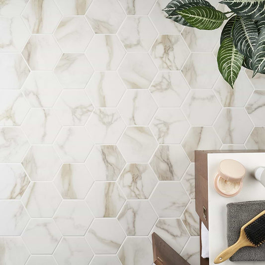 Calacatta 6" Hex Matte