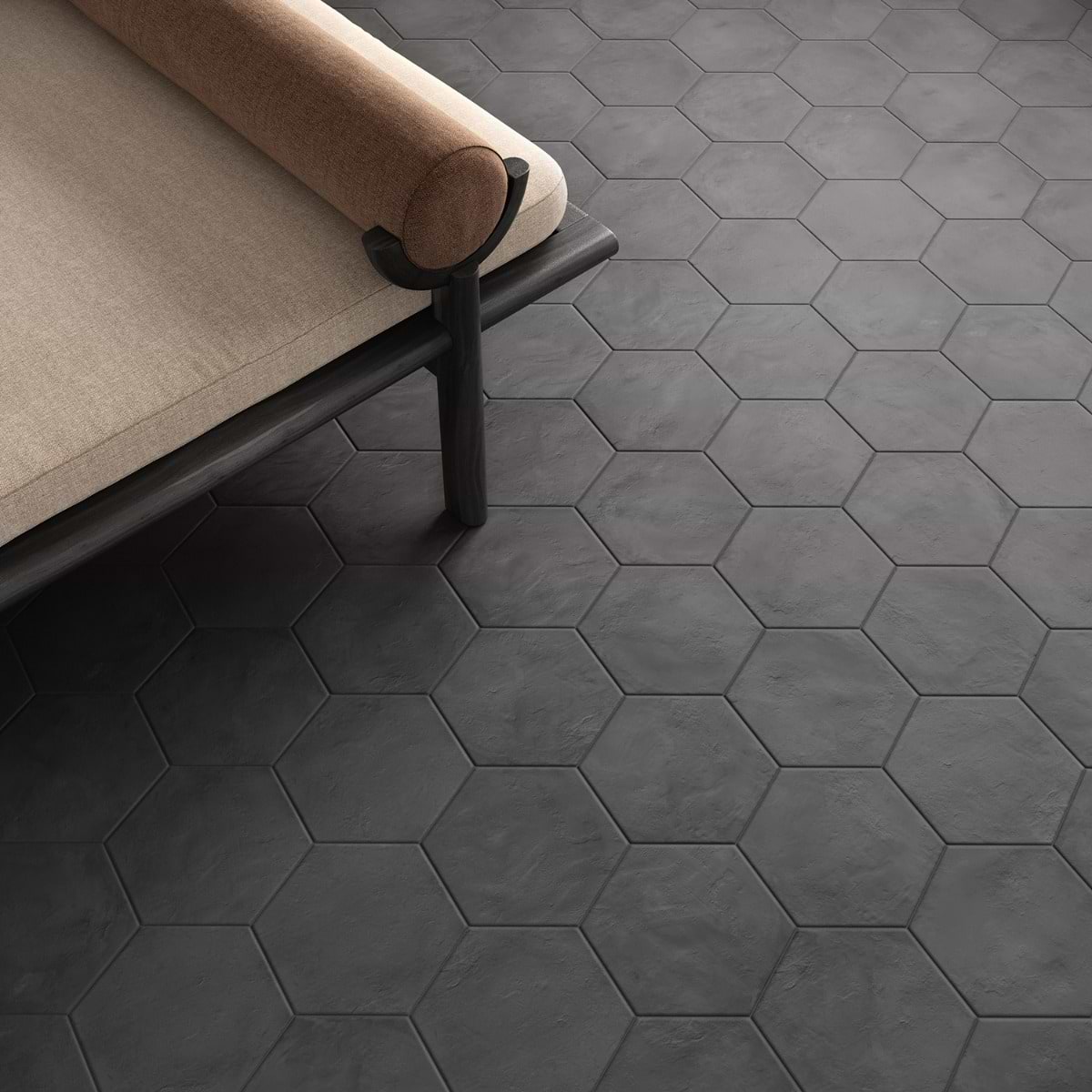 Charcoal Black 8" Hex Matte