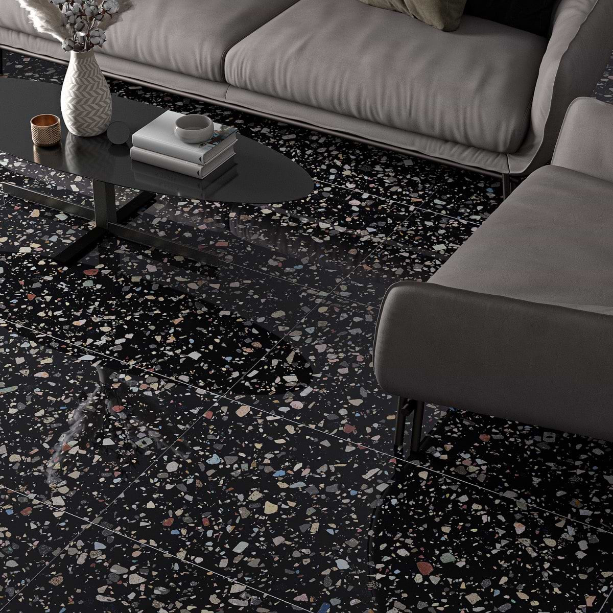 Black Multicolor 24X48 Polished