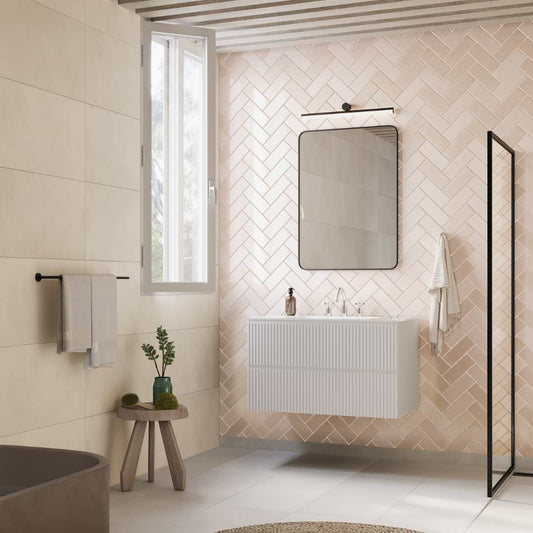 Linear White 36" Single Vanity with Integrated White Solid Surface Top (discontinued)