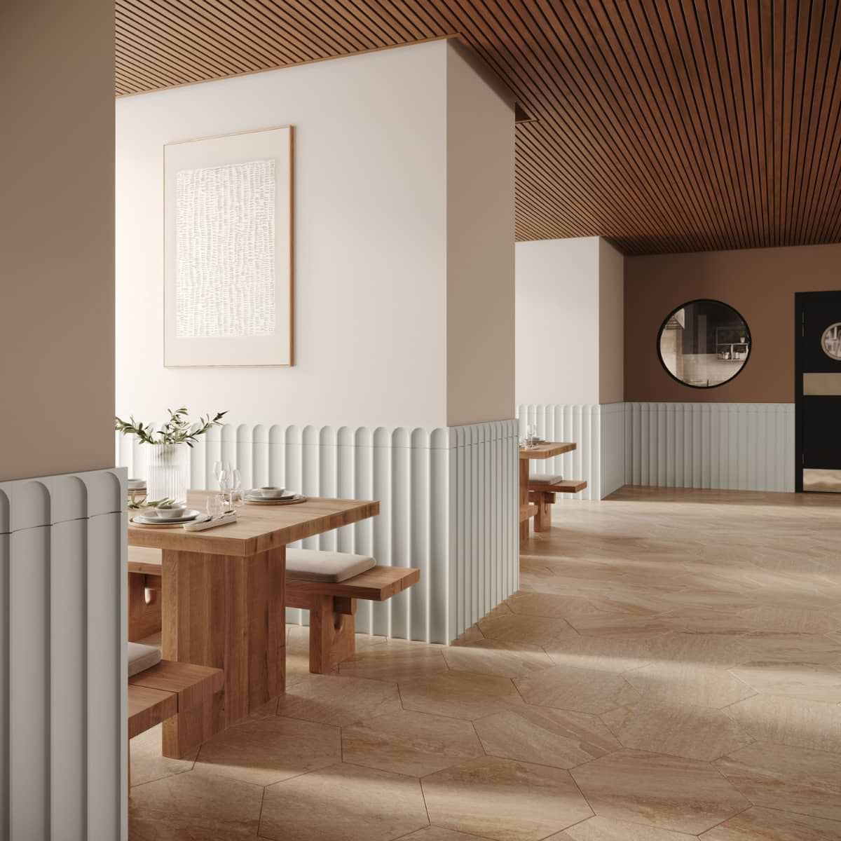 White Fluted Column 4X36 Matte