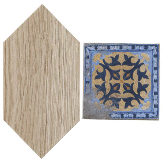 Beige Picket Medina Multicolor Square (KIT ONLY) 4X8 Matte