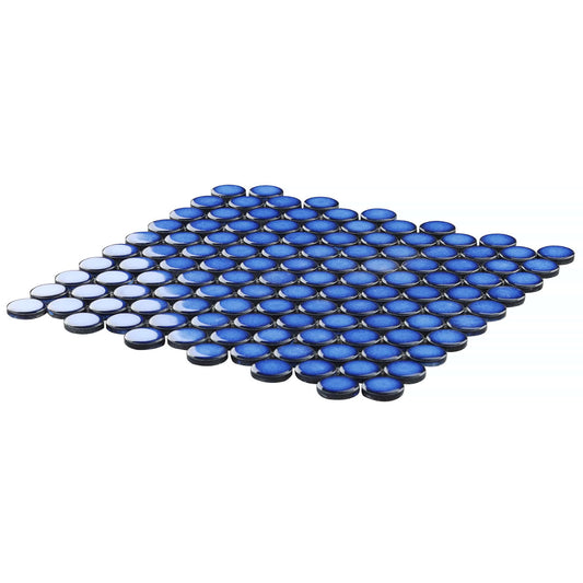 Midnight Blue Circles 1" Polished
