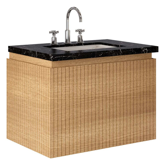 Melrose White Ash 30" Single Vanity with Nero Marquina Marble Top