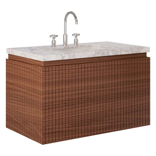 Melrose Walnut 36" Single Vanity with Carrara Marble Top
