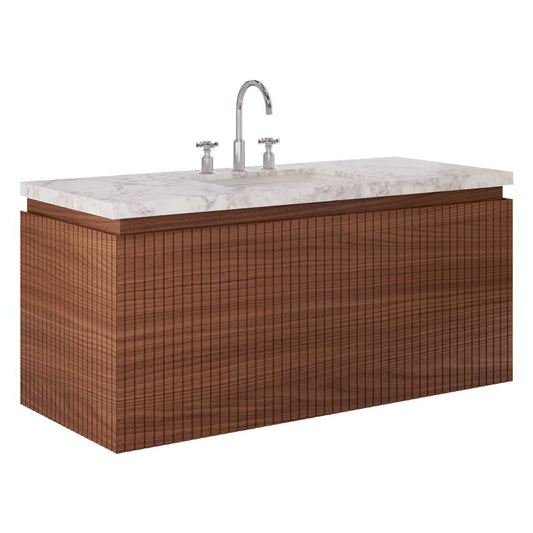 Melrose Walnut 48" Single Vanity with Carrara Marble Top
