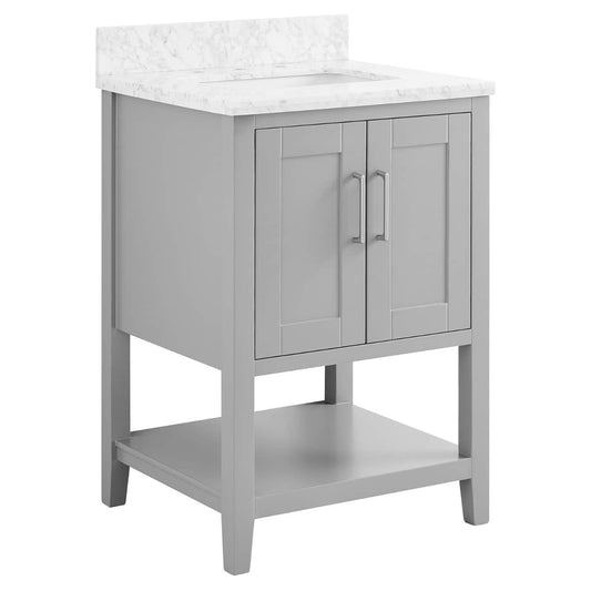 Sheraton 24" Gray Vanity with Carrara Marble Top and Ceramic Basin (discontinued)