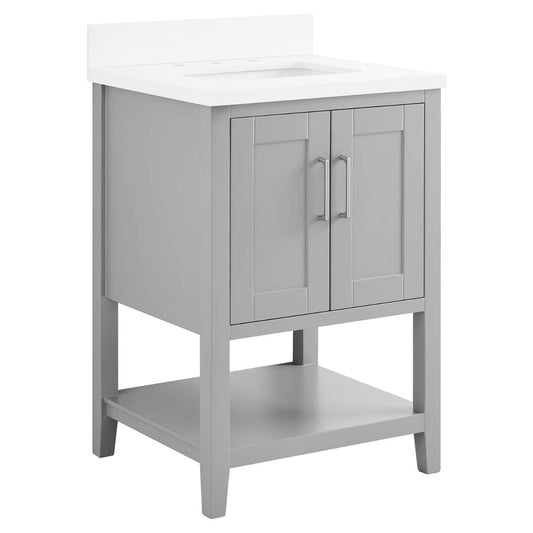 Sheraton 24" Gray Vanity with Pure White Quartz Top and Ceramic Basin (discontinued)