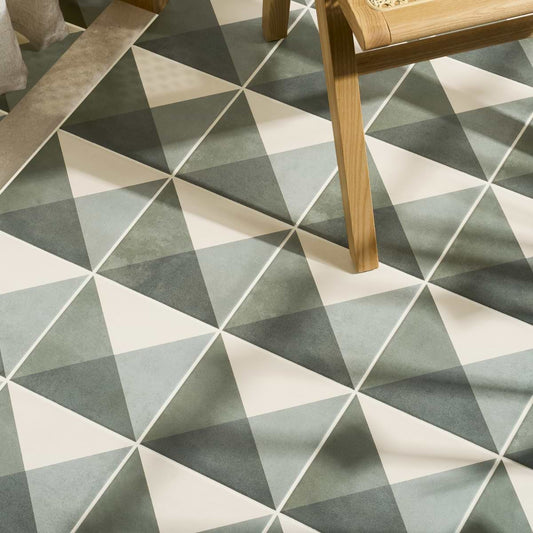 GeoPrism Cement Deco Meadow Green 8X8 Matte