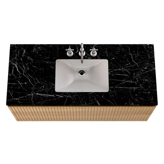 Melrose White Ash 48" Single Vanity with Nero Marquina Marble Top