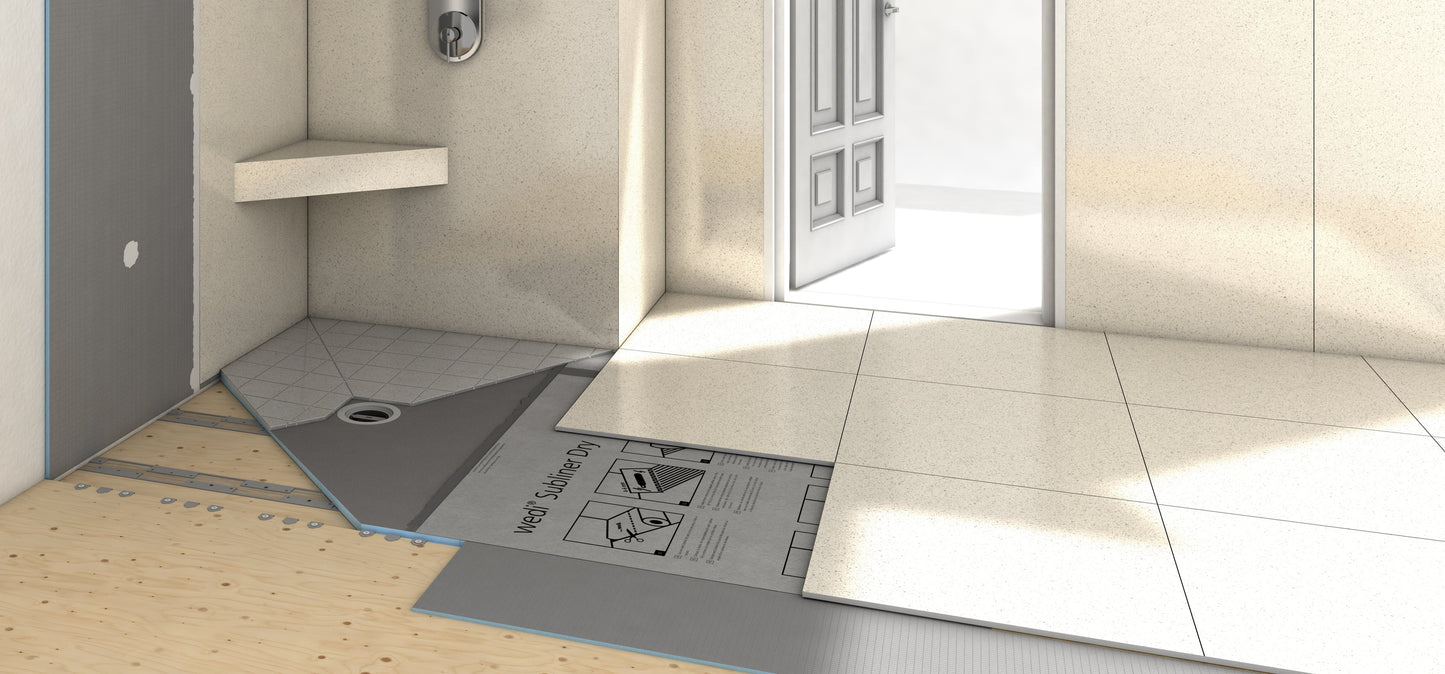 Wedi Waterproofing Extruded Polystyrene Cement Resin Coated Boards w/ Fiberglass Mesh 48" x 32" x ½" With Heat Insulation for Shower Wall & Floor