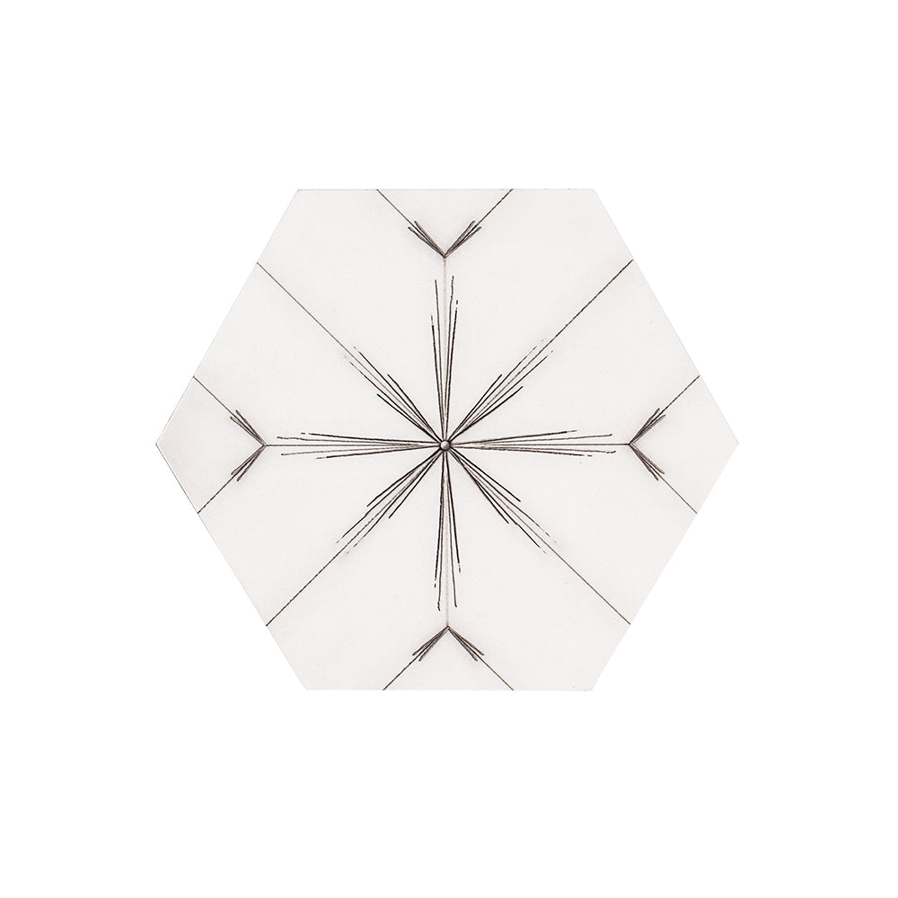 Compass Drawn Stone Drawn Stone Hex 8x9
