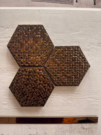 Shiny Copper Textured Hexagon 9x11