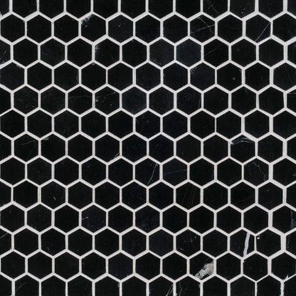 Nero Marquina 1" Hexagon 10x11