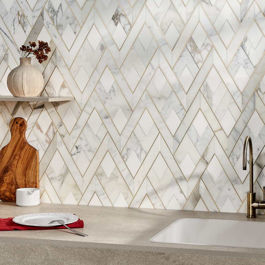 Bianco- White Thassos, Calacatta, Brass Polished (discontinued)