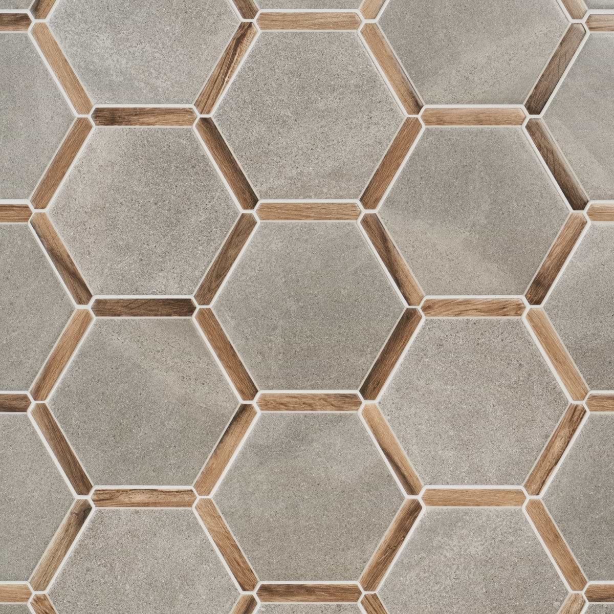 Cemento Gray 9" Hex Matte