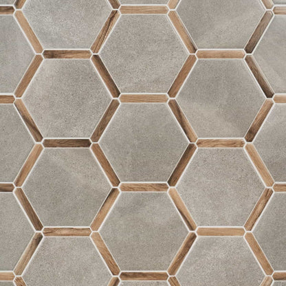 Cemento Gray 9" Hex Matte