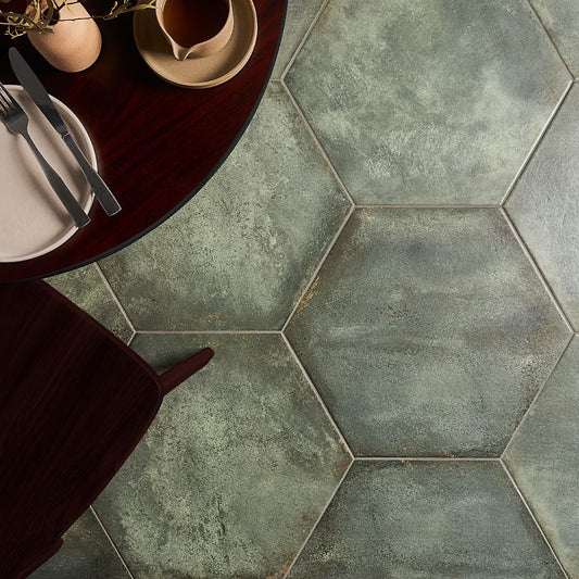 Aquamarine Matte Hexagon