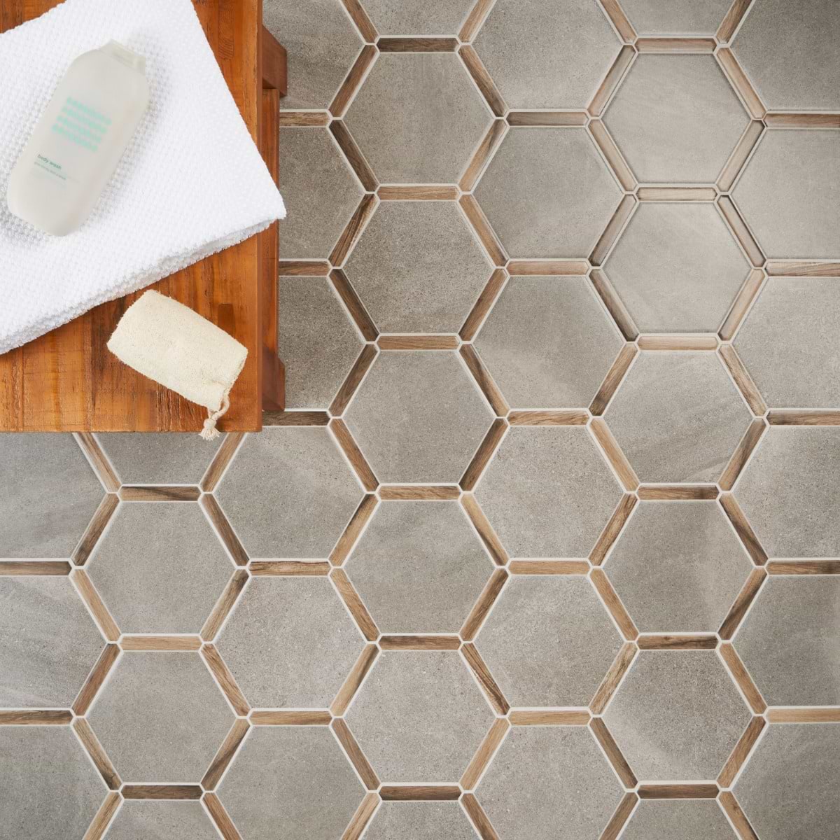 Cemento Gray 9" Hex Matte