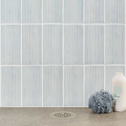 Sky Blue Fluted Ridged 4.5X9 Polished