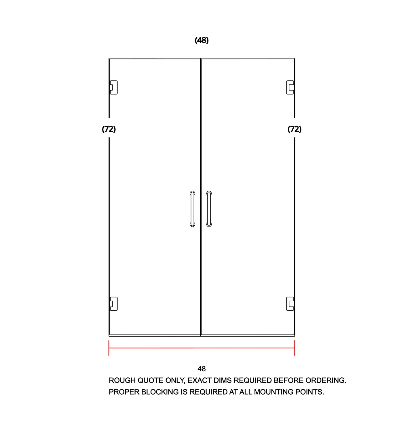 Glass Shower Enclosure 48"x72"