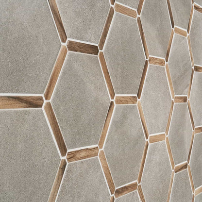 Cemento Gray 9" Hex Matte
