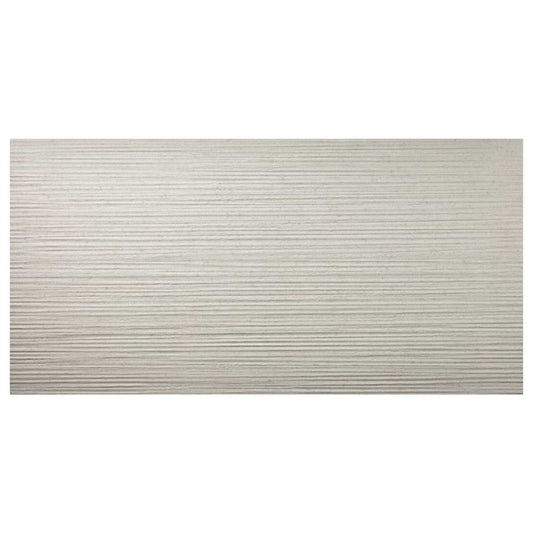 Tectonic Pleated Ivory White 24X48 Matte