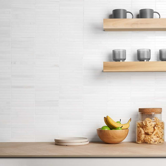 Bianco Dolomite Premium Stacked Mosaic Polished