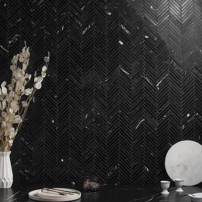 Marquina Herringbone 5X4 Polished