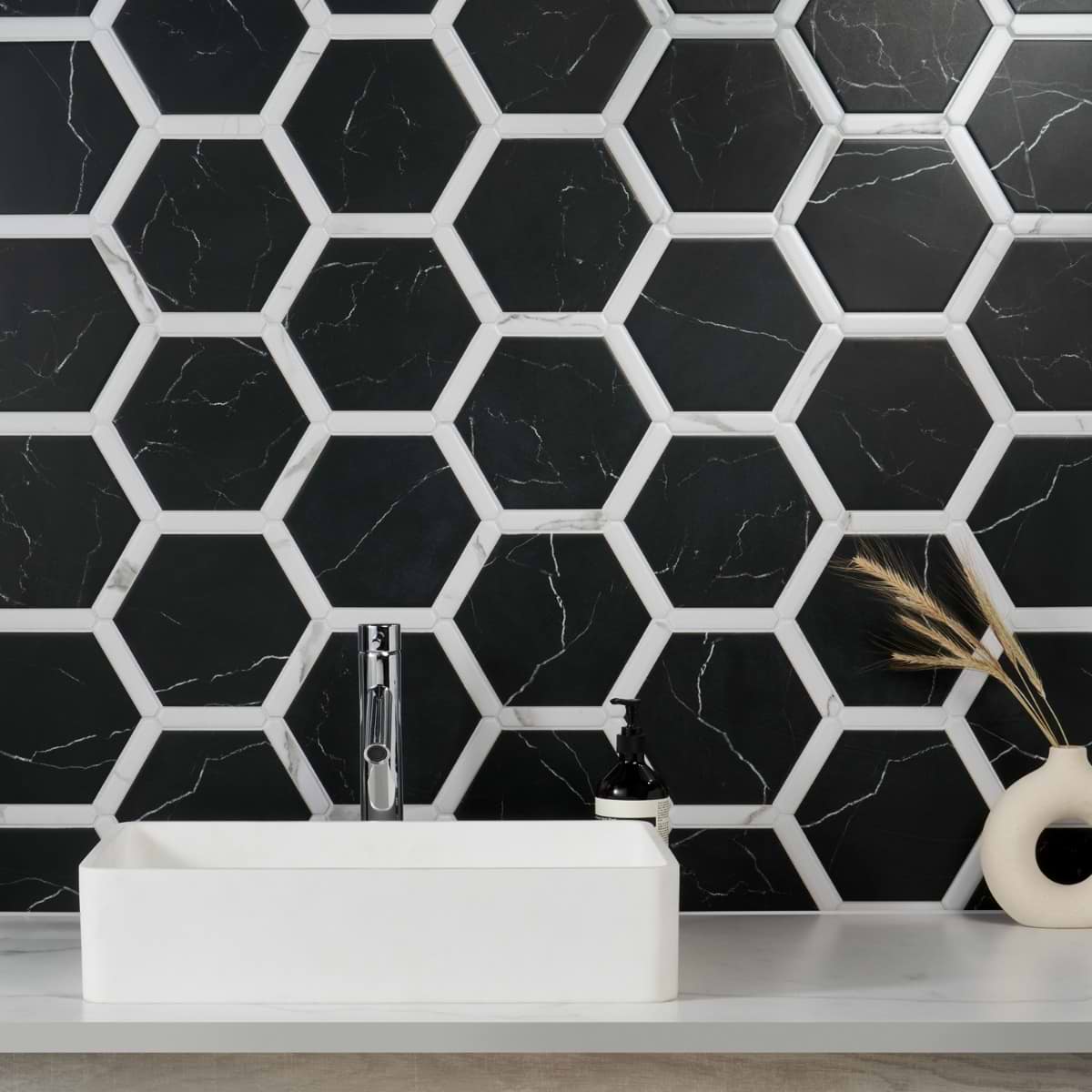 Nero Black 9" Hex Matte